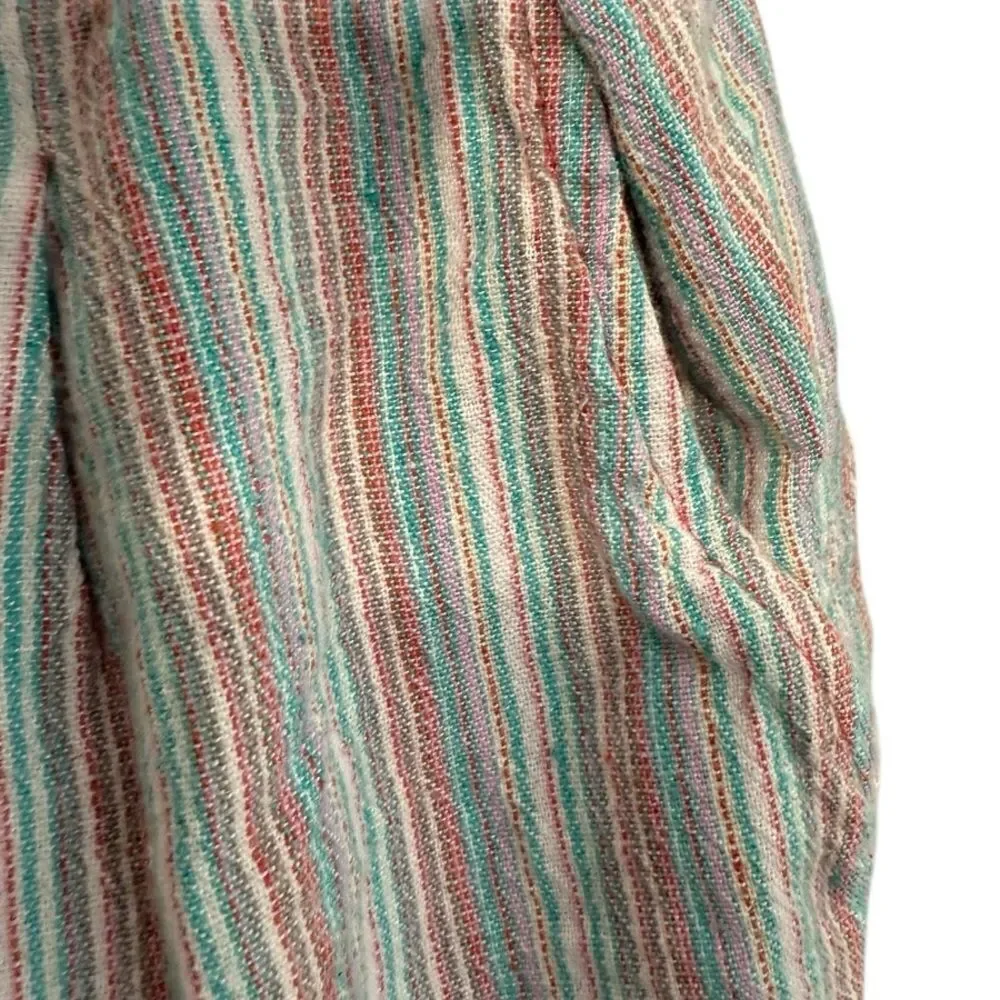 American Eagle Womens HighRise Striped Linen Blend Paperbag Pleated Shorts XL